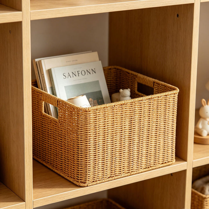 Handcrafted Natural Wicker Storage Basket Kalsten