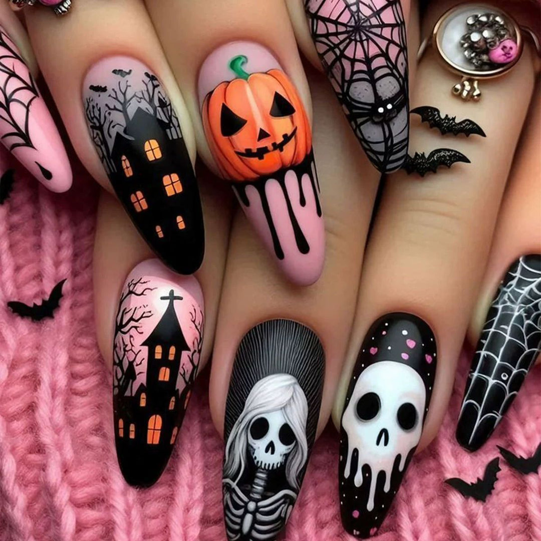 Artistic Halloween Themed Nail Art Kalsten