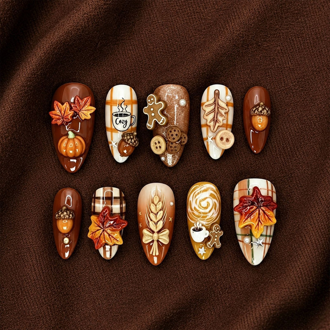 Creative Nail Art Set with Autumn Designs Kalsten