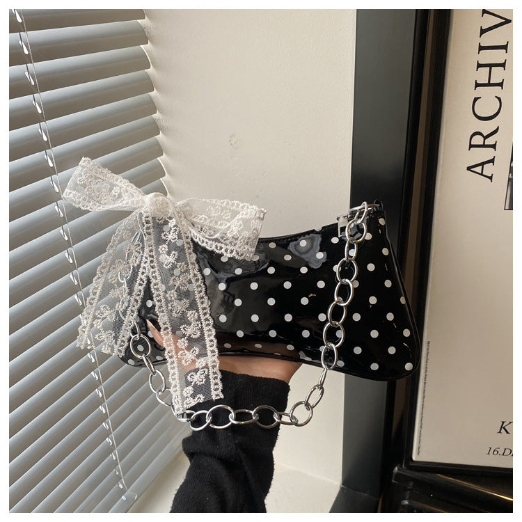 Charming Polka Dot Handheld Clutch