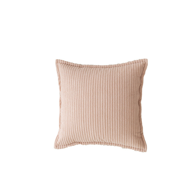 Decorative Ribbed Corduroy Throw Pillow Cover Square Accent Cushion