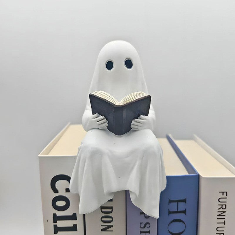Whimsical Ghost and Bat Decorative Figurine Kalsten
