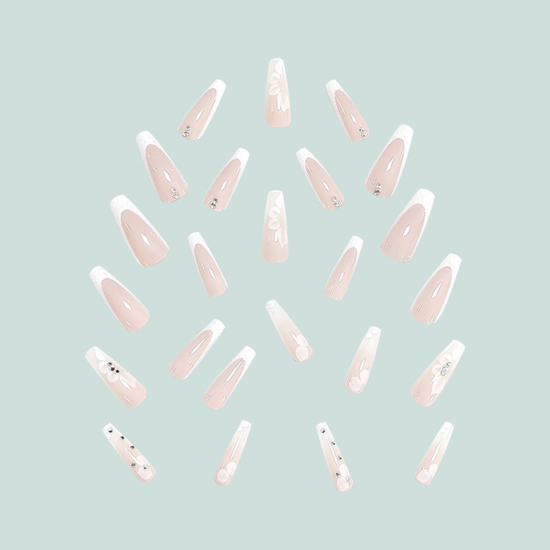 Glamorous stiletto artificial nails with floral details Kalsten