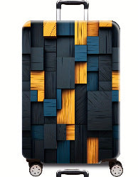 Women Hard Shell Suitcase with Modern Wood Pattern Kalsten