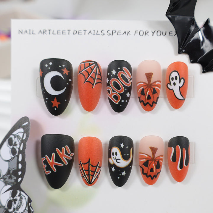 Halloween Artificial Nail Set with Halloween Motifs and Creative Designs Kalsten