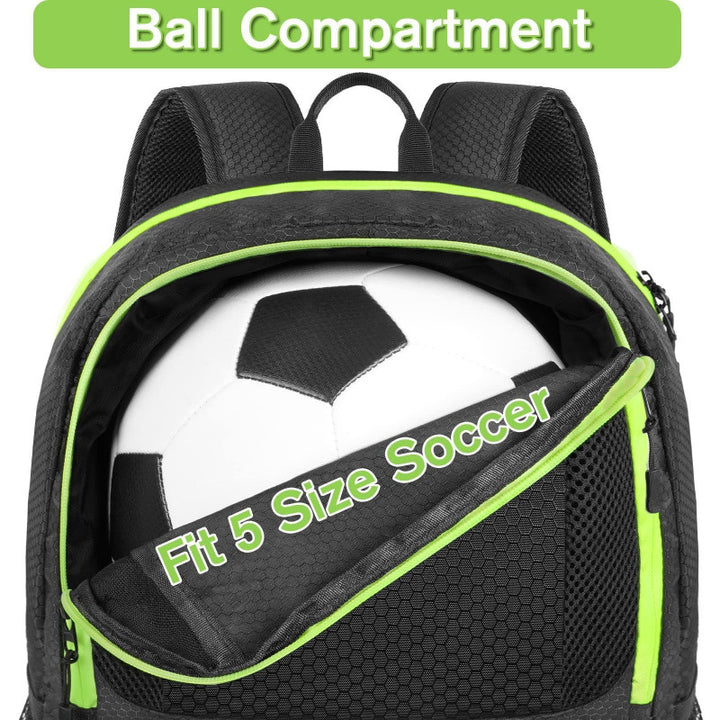 Sporty backpack with compartments for soccer, water bottle, and shoes Kalsten