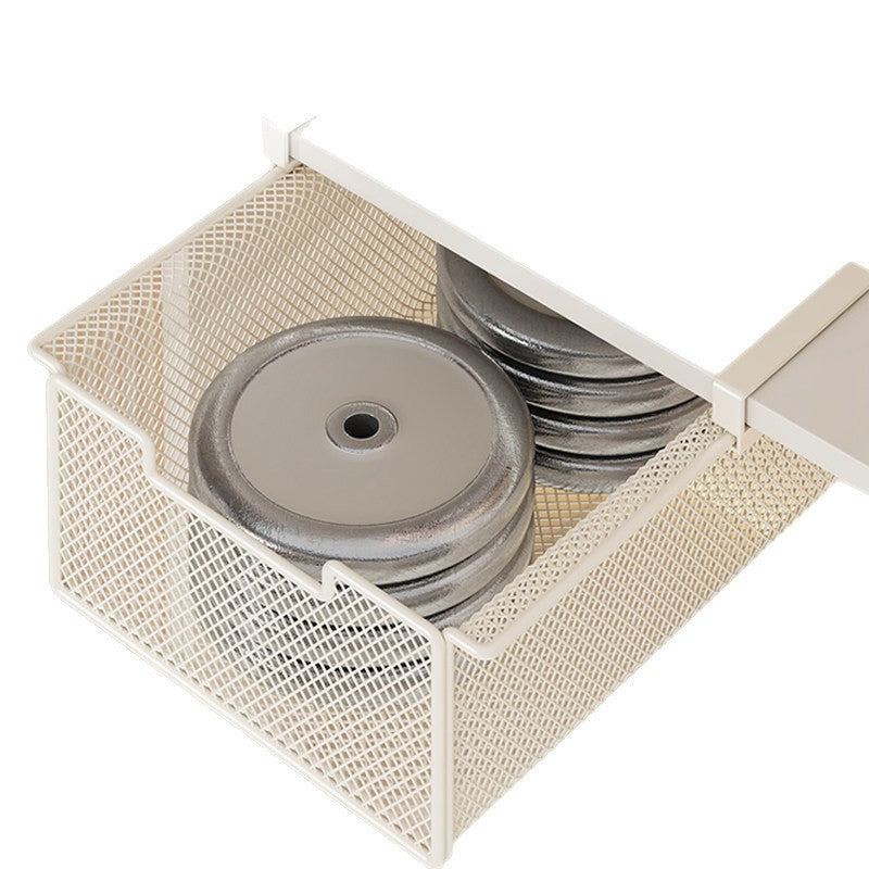 Under-Shelf Pull-Out Mesh Drawer Organizer with Slide Rail Clamp Mount