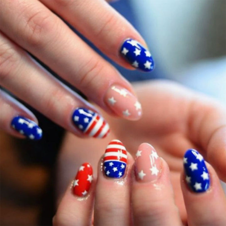 Artistic Star and Polka Dot Press-On Nails