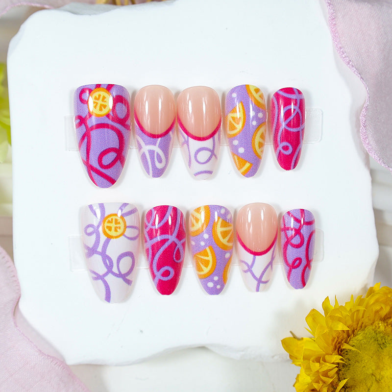 Artificial nail set with colorful and creative designs Kalsten