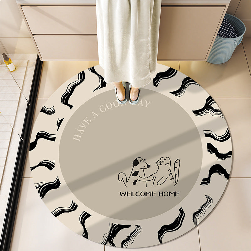 Round Motivational Bath Mat