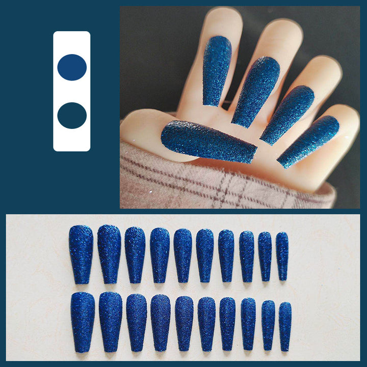 Glossy Long Coffin Press-On Nails Set