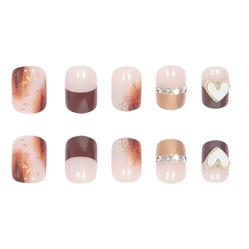 Creative Nail Art Set with Heart and Glitter Design Kalsten