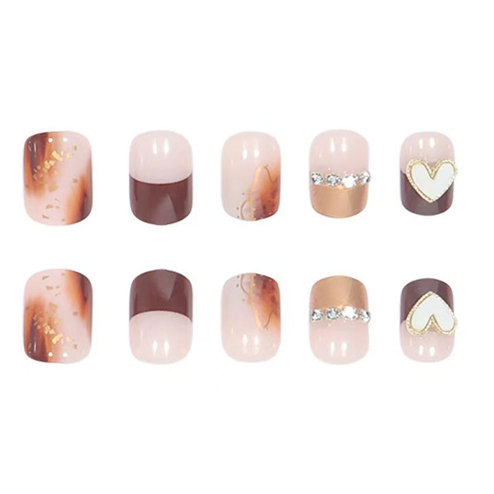 Creative Nail Art Set with Heart and Glitter Design Kalsten