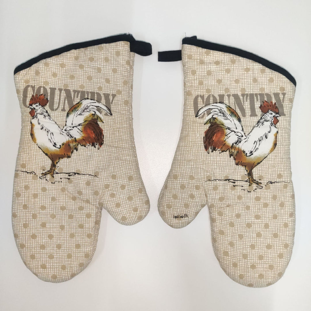 Insulated Double Oven Mitt Pair With Quilted Heat-Resistant Lining And Hanging Loop