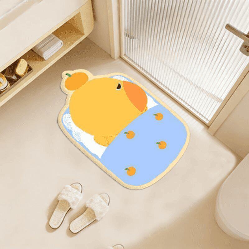 Playful Cartoon-Themed Bath Mat