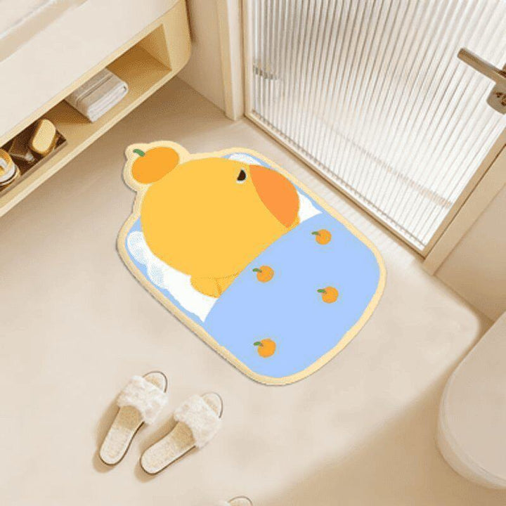 Playful Cartoon-Themed Bath Mat