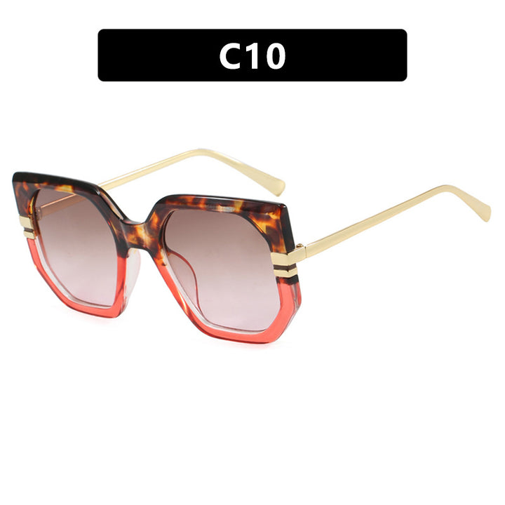 Women's geometric sunglasses with luxurious gold frame and polarized lenses Kalsten