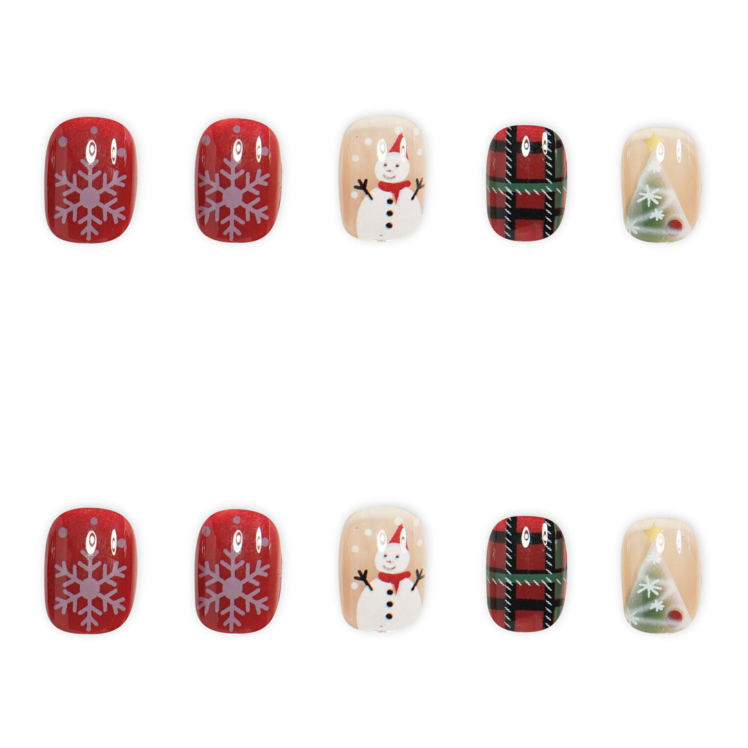 Festive Holiday-Themed Acrylic Nail Art Kalsten
