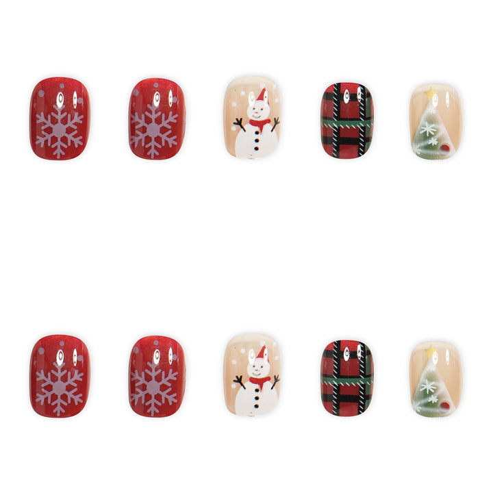 Festive Holiday-Themed Acrylic Nail Art Kalsten