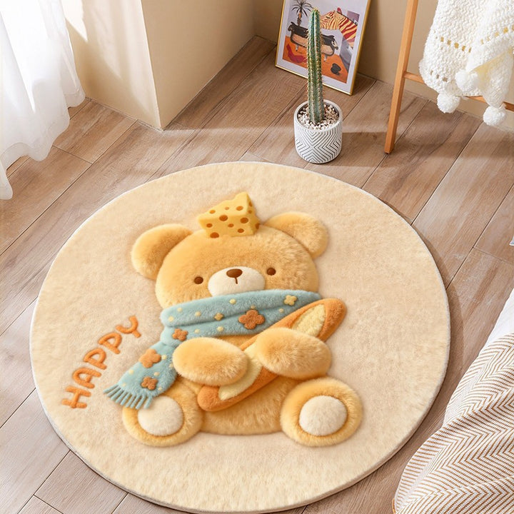 Cat-Themed Round Area Rug
