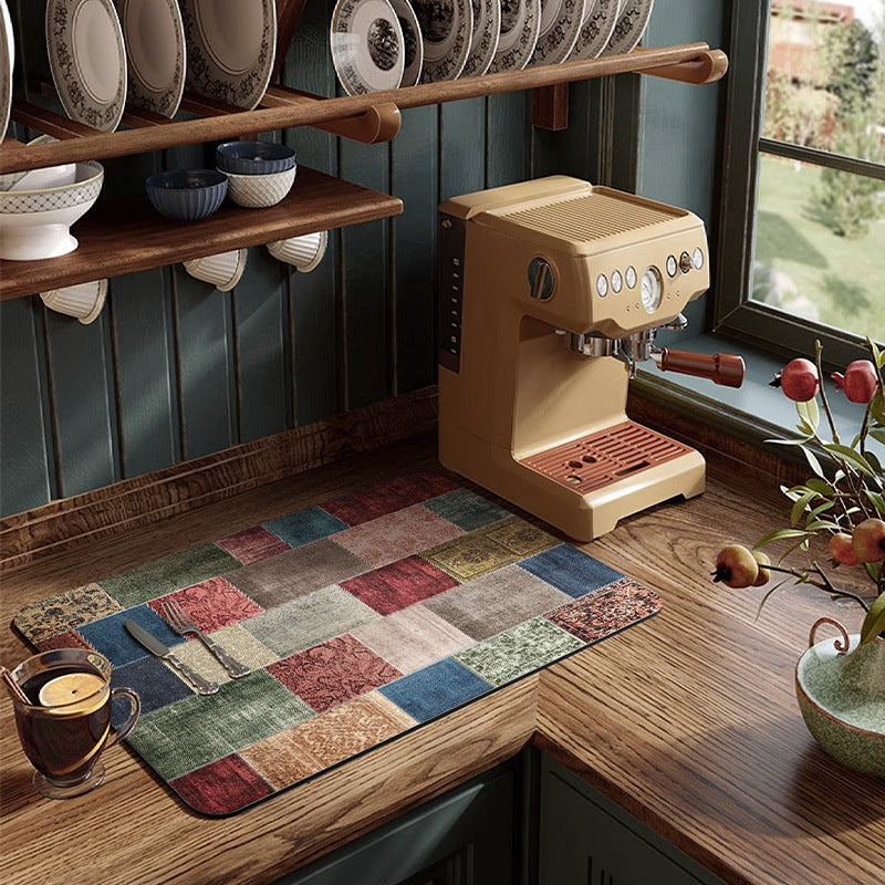Geometric Print Kitchen Counter Mat