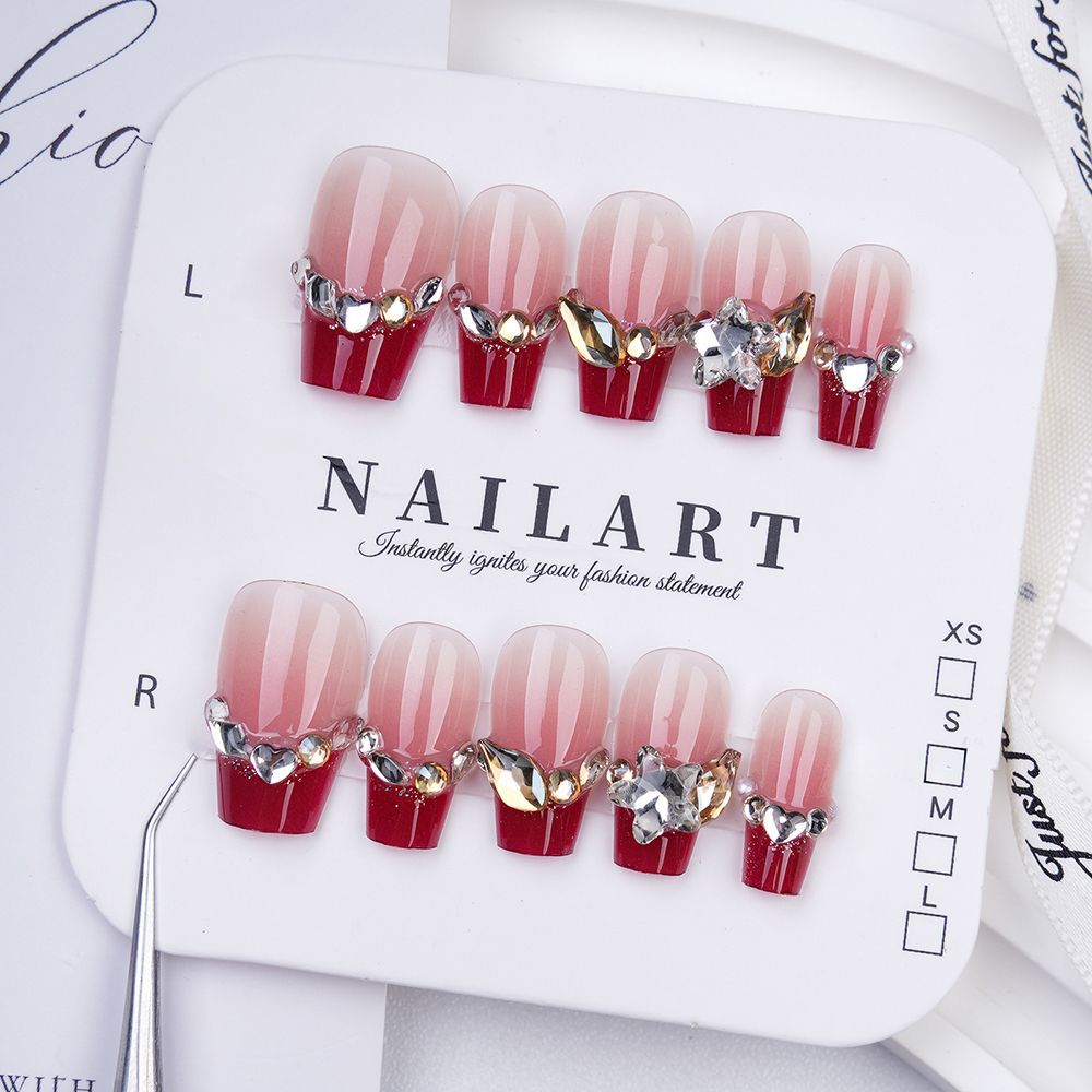 Artistic Press-On Nail Set with Cute Character Designs Kalsten
