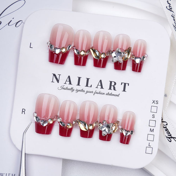 Artistic Press-On Nail Set with Cute Character Designs Kalsten