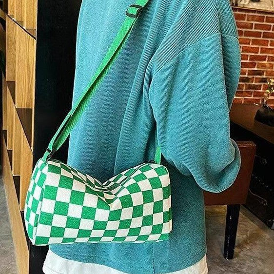 Stylish Checkerboard Crossbody