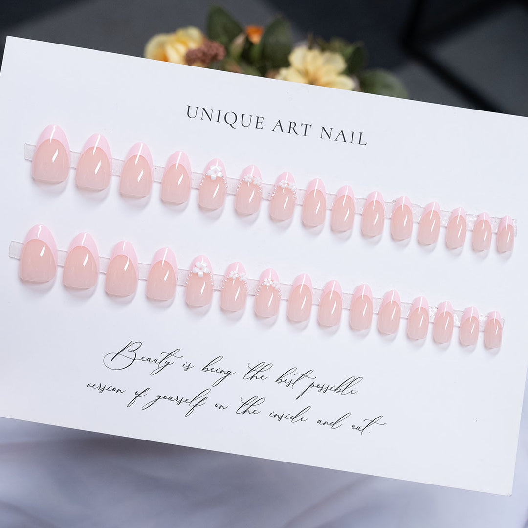 Floral Embellished Press-On Nails