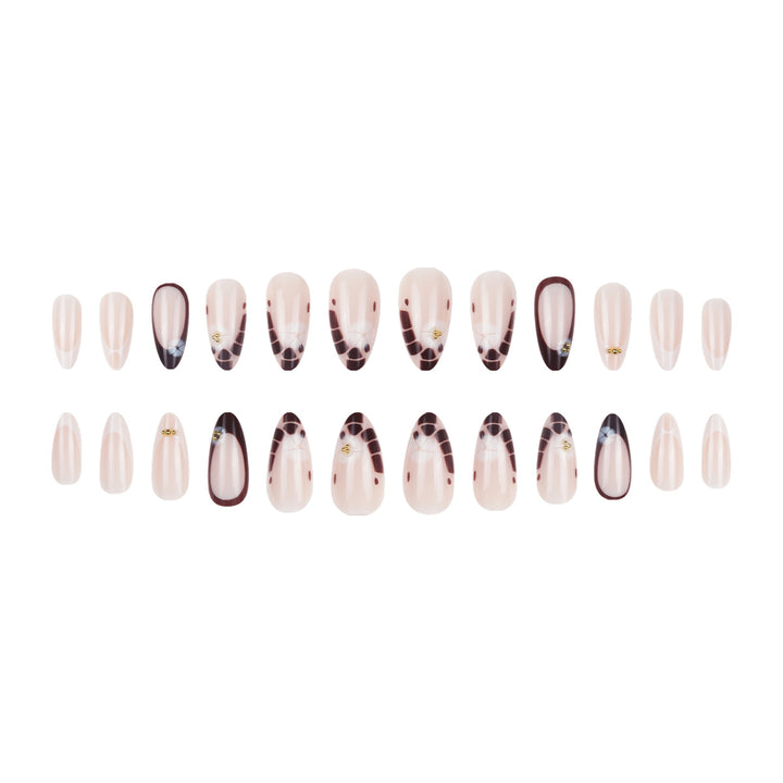 Artistic Stiletto Press-On Nail Set with Unique Floral Design Kalsten