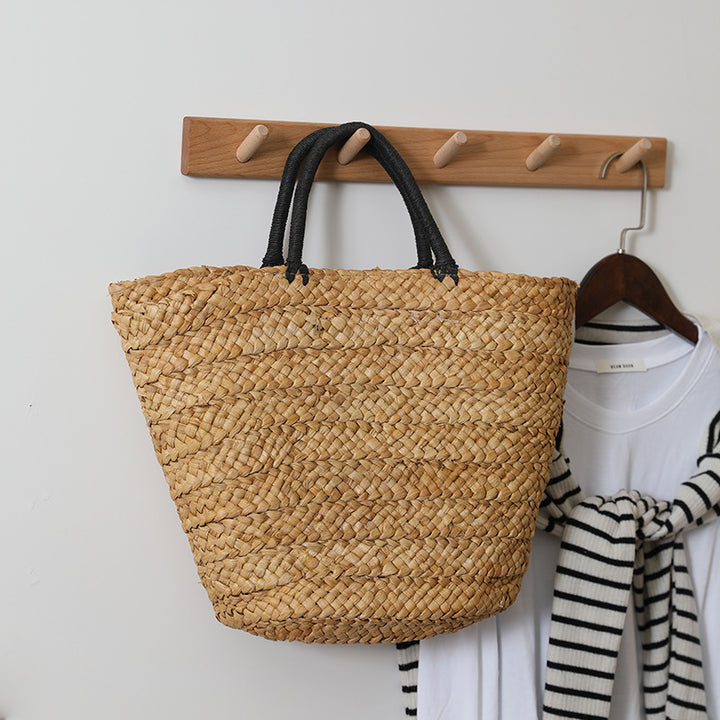 Elegant Basket Bag with Contrast Handles Kalsten