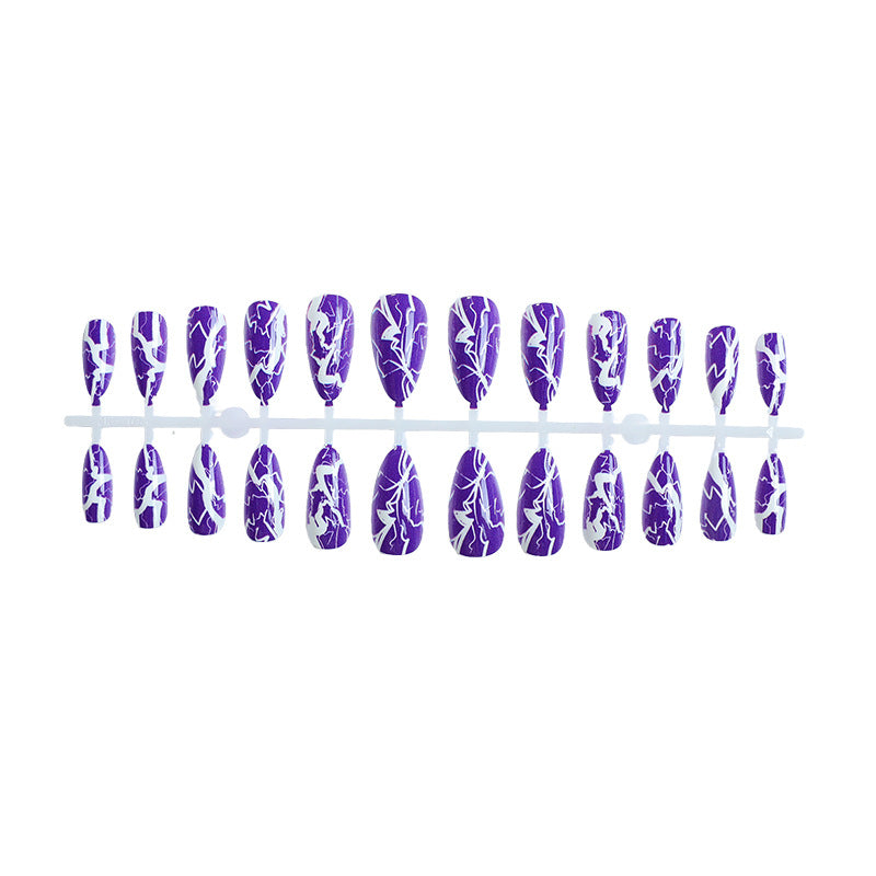 Lightning Bolt Pattern Press-On Nail Art Set