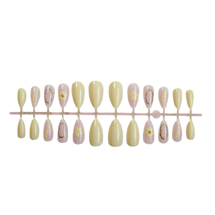 Acrylic nail set with elegant floral patterns and high-quality embellishments Kalsten