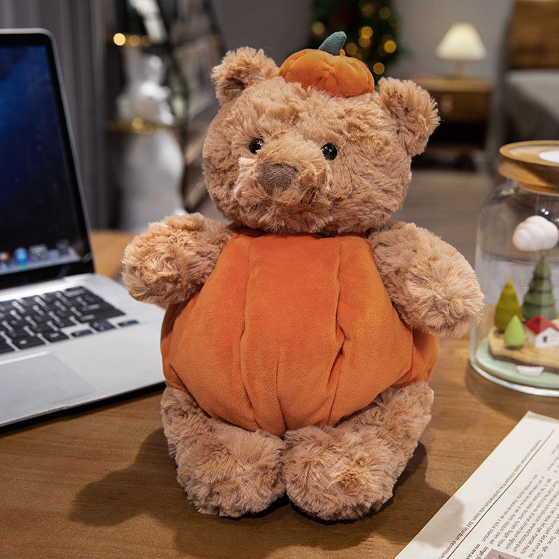 Pumpkin Costume Plush Teddy Bear with Squishy Body and Ultra-Soft Fur Kalsten