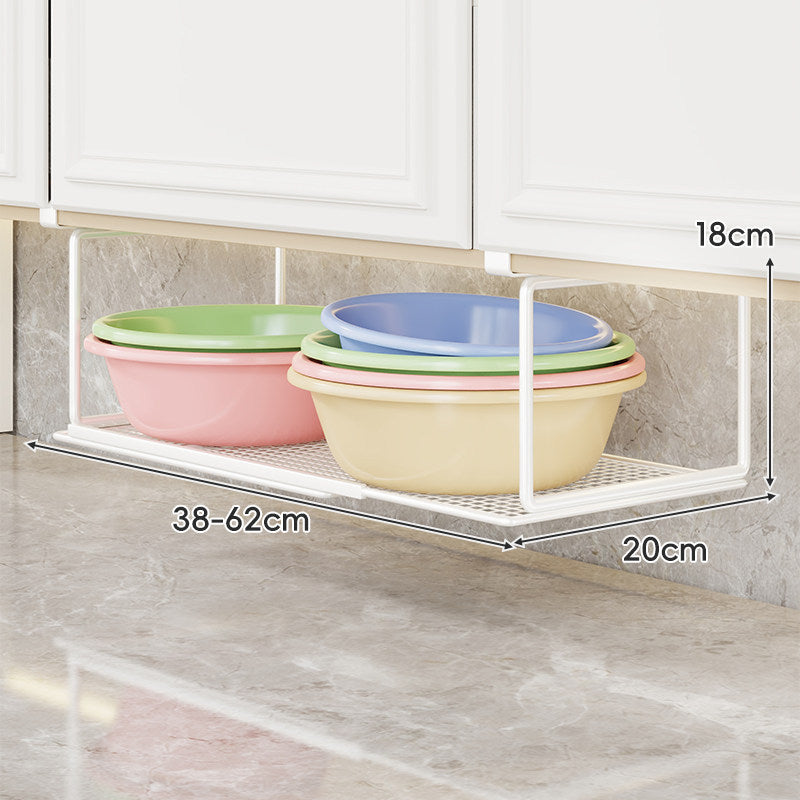 Expandable Under-Cabinet Sliding Mesh Shelf Rack