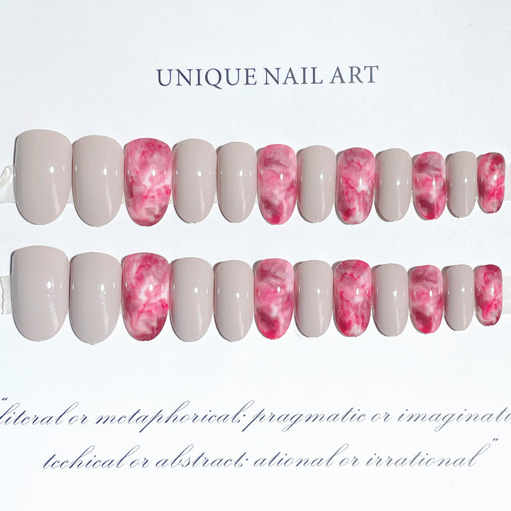 Premium Artistic Marble Effect Press-On Nails