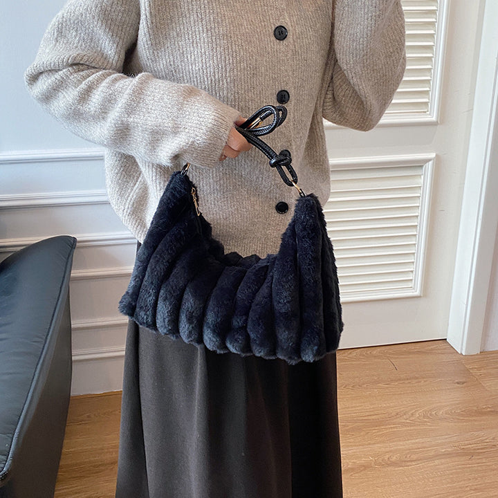 Luxurious Faux Fur Hobo Bag Kalsten