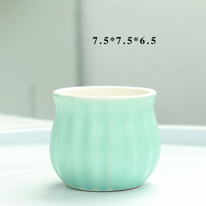 Modern Round Ceramic Planter Kalsten