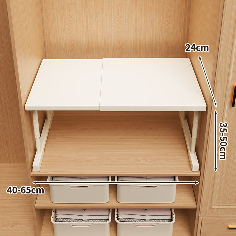 Adjustable Telescopic Closet Shelf Riser with Foldable Top