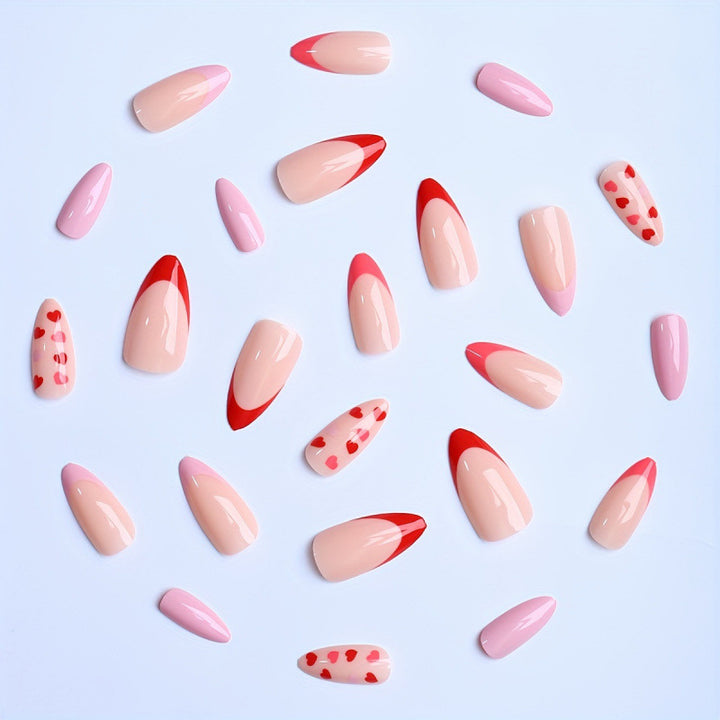 Artistic Heart Accent Press-On Nail Art Set