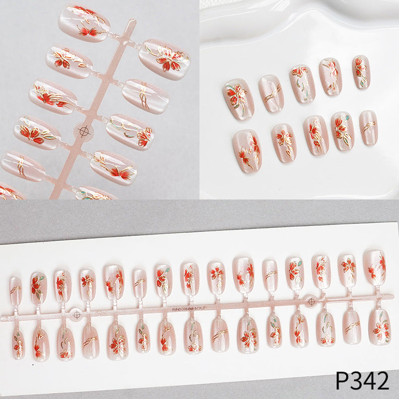 Floral Design Press-On Nail Set Kalsten