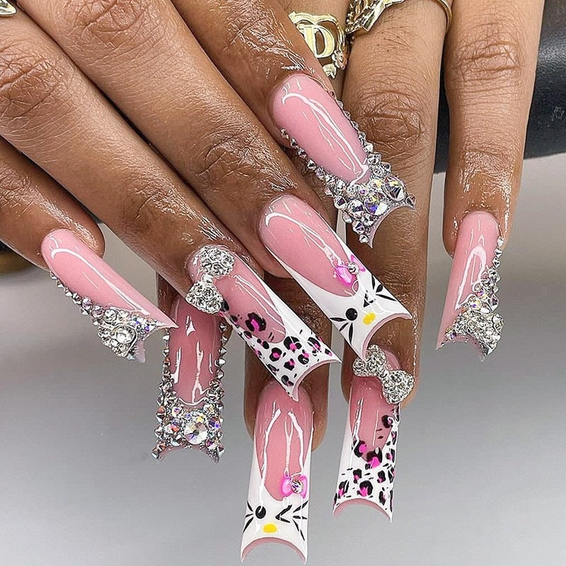 Artificial nail set with creative animal and glitter details Kalsten