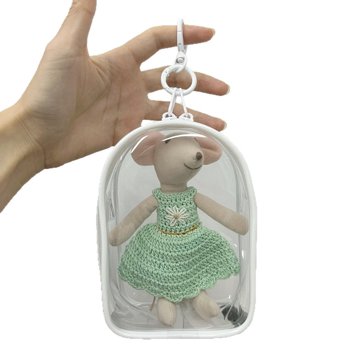 Clear PVC Mini Handbag with Detachable Carabiner Clip