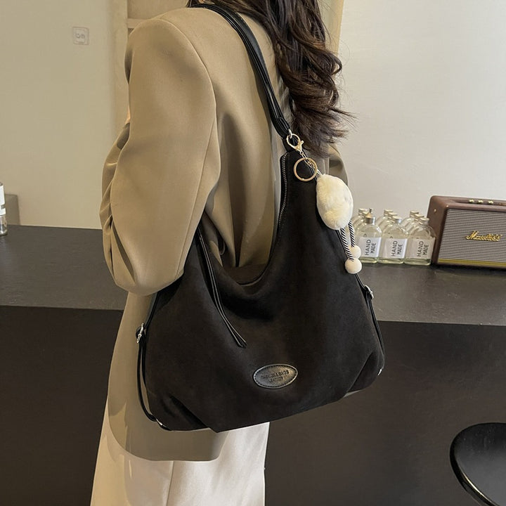 Soft Suede Slouchy Shoulder Bag