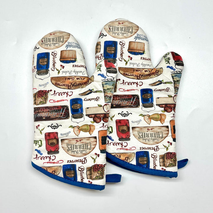 Insulated Double Oven Mitt Pair With Quilted Heat-Resistant Lining And Hanging Loop