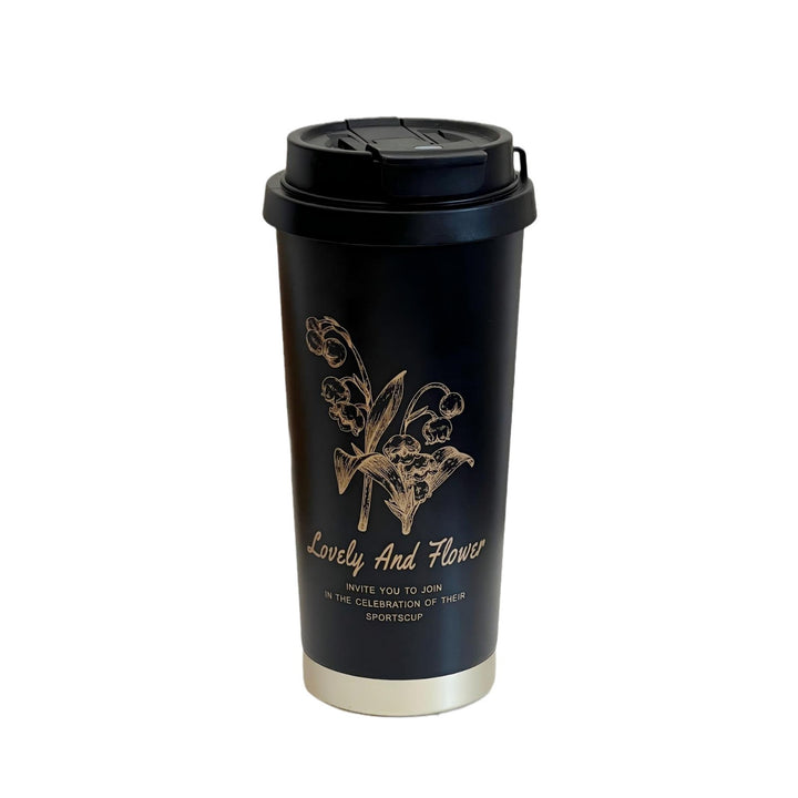 Women Travel Mug with Elegant Flower Illustration Kalsten