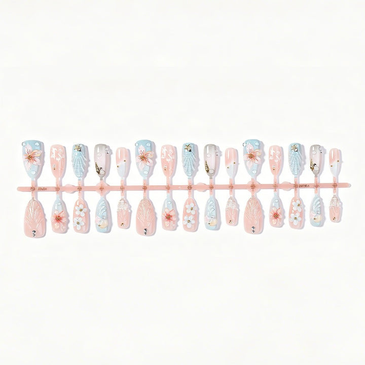 Nail art set with creative floral designs Kalsten