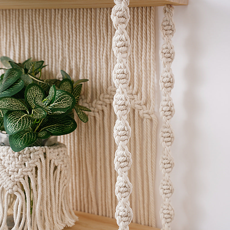 Macrame Wall Organizer with Shelves Kalsten