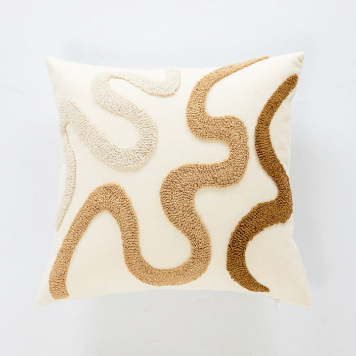 Plush Faux Fur Ribbed Grid Square Throw Pillow with Channel-Quilt Texture