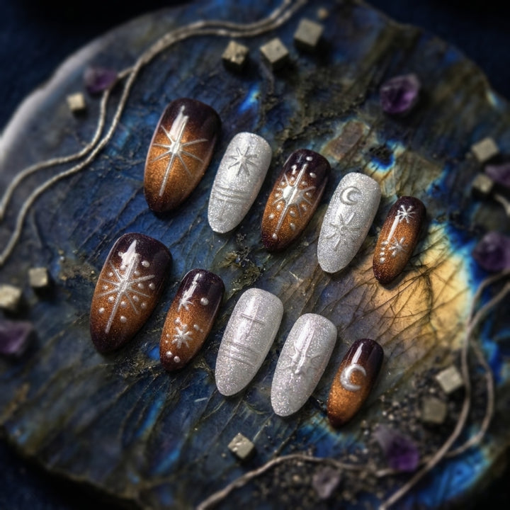 Artistic Celestial Press-On Nail Set